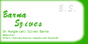 barna szives business card